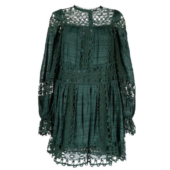 Ulla Johnson Green Lace Mini Dress - Picture 1 of 9